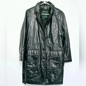 Danier 100% Leather Belt Thermolite Insulated Button Down Long Jacket S M 8 US